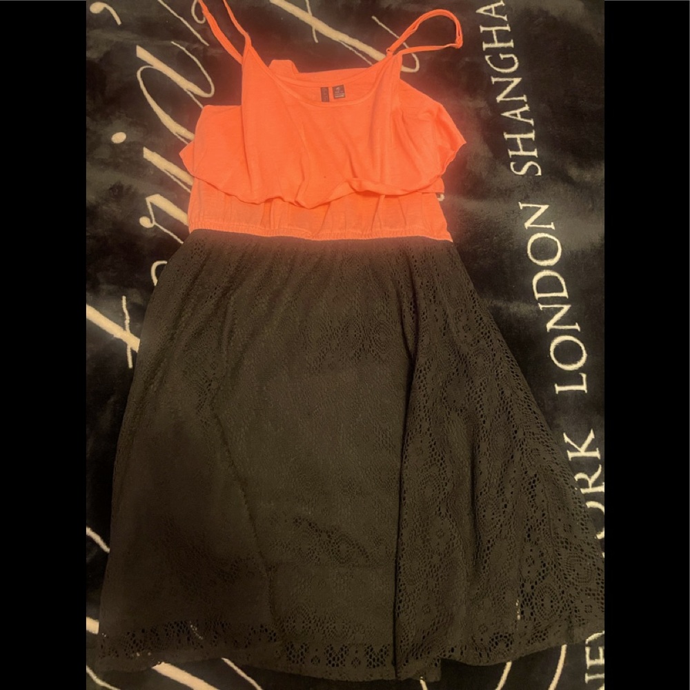 Lace/ruffle like sundress coral